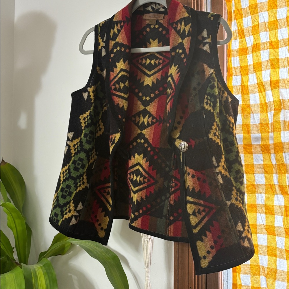 Pendleton Multicolor Geometric Wool Vest - image 5